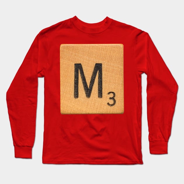 Scrabble Tile 'M' Long Sleeve T-Shirt by RandomGoodness